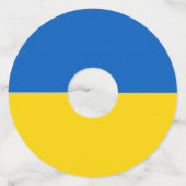 Étiquette Pour Verre De Vin Drapeau ukrainien (Devant)