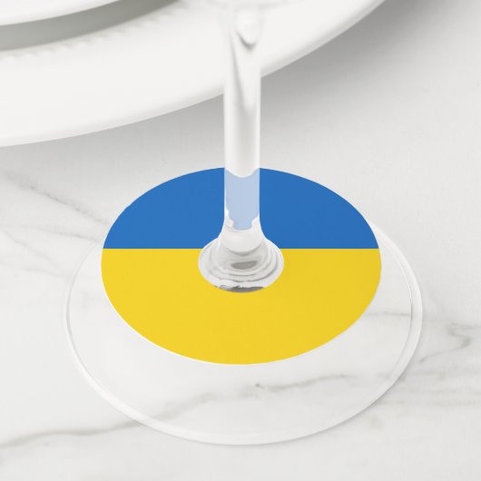 Étiquette Pour Verre De Vin Drapeau ukrainien (De près)