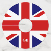 Étiquette Pour Verre De Vin Drapeau Union Jack britannique fête de la fierté a (Devant)