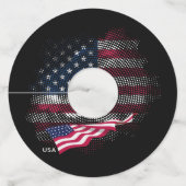 Étiquette Pour Verre De Vin Drapeau USA (Dos)