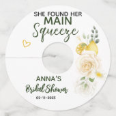 Étiquette Pour Verre De Vin Élégant Main Squeeze Fleur de Citron Mariage  (Devant)