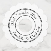 Étiquette Pour Verre De Vin Elégant nom personnalisé chic blanc (Devant)