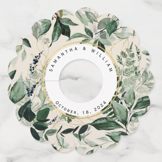 Étiquette Pour Verre De Vin Elégante couleur beige mariage (Devant)