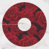 Étiquette Pour Verre De Vin Élégante Rose rouge - (Dos)