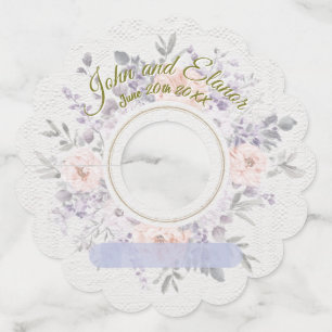 Étiquette Pour Verre De Vin Étiquette de verre à vin de mariage floral élégant