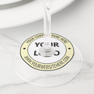 Étiquette Pour Verre De Vin Étiquette de verre à vin d'entreprise avec logo pe