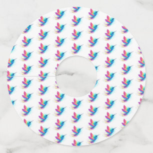 Étiquette Pour Verre De Vin Exotic Rainbow Hummingbird