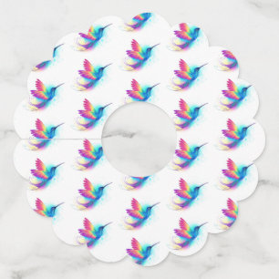 Étiquette Pour Verre De Vin Exotic Rainbow Hummingbird