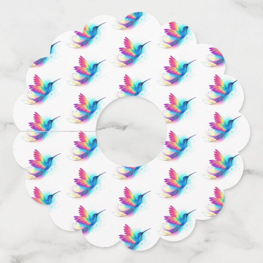 Étiquette Pour Verre De Vin Exotic Rainbow Hummingbird (Devant)