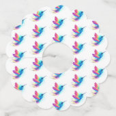 Étiquette Pour Verre De Vin Exotic Rainbow Hummingbird (Dos)