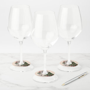 Étiquette Pour Verre De Vin Fenêtre de Noël