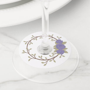 Étiquette Pour Verre De Vin Fête de germe mauve mauve de printemps