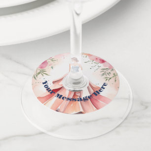 Étiquette Pour Verre De Vin Fête de la Quinceanera aquarelle