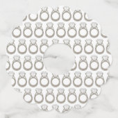 Étiquette Pour Verre De Vin Fête des mariées de Fiançailles de Mariage de bagu (Dos)