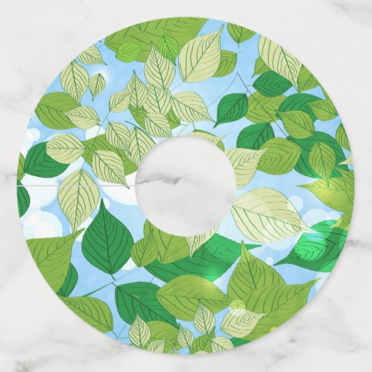 Étiquette Pour Verre De Vin Feuille (Devant)