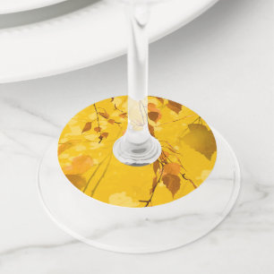 Étiquette Pour Verre De Vin Feuilles d'automne 3