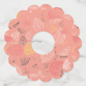 Étiquette Pour Verre De Vin Feuilles d'automne Motif 5 (Dos)