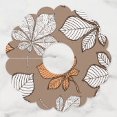 Étiquette Pour Verre De Vin Feuilles stylisés 7 (Devant)