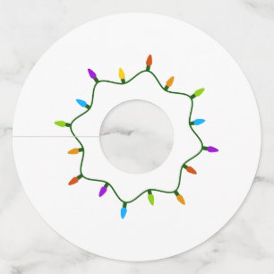 Étiquette Pour Verre De Vin Feux de Noël...