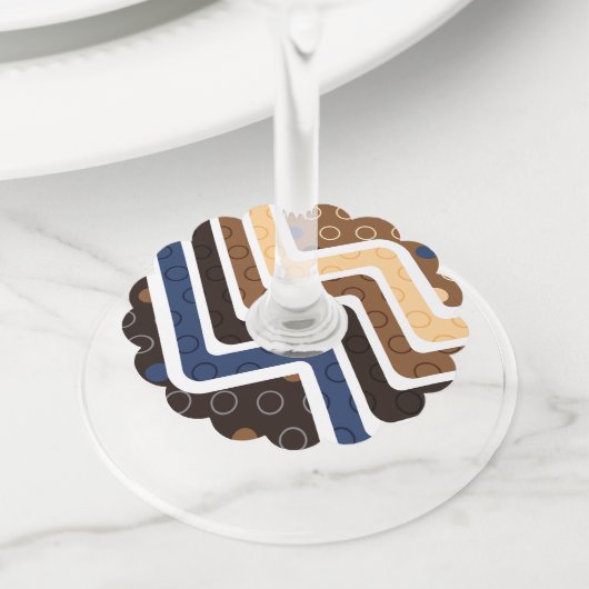 Étiquette Pour Verre De Vin Figures géométriques 2 (De près)