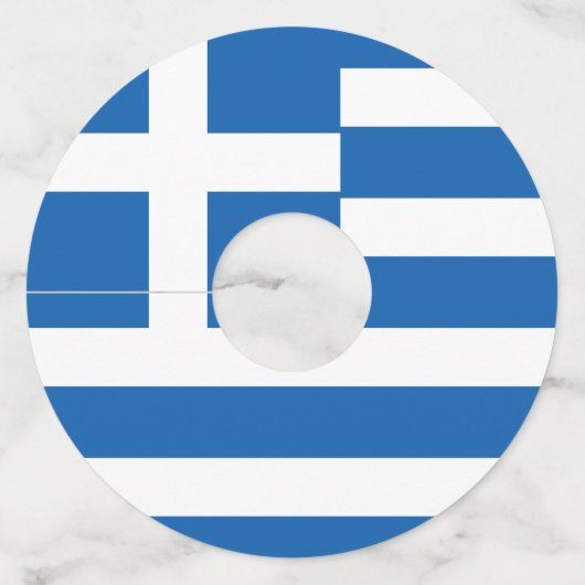 Étiquette Pour Verre De Vin Flag de Greece (Devant)