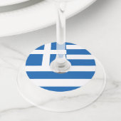 Étiquette Pour Verre De Vin Flag de Greece (De près)