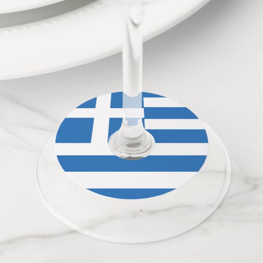 Étiquette Pour Verre De Vin Flag de Greece (De près)