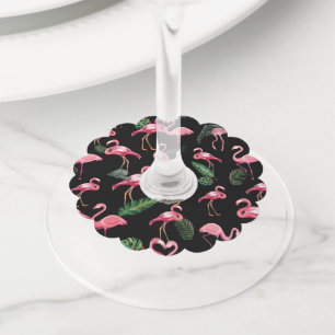 Étiquette Pour Verre De Vin Flamants Amour Motif 4