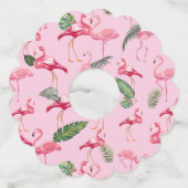 Étiquette Pour Verre De Vin Flamants roses Amour Motif 5 (Devant)