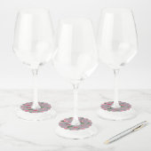 Étiquette Pour Verre De Vin Flamingos Love Pattern 6 (Lot)