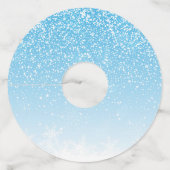 Étiquette Pour Verre De Vin Flèches blanches d'hiver modernes en bleu | Fêtes (Devant)