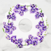 Étiquette Pour Verre De Vin Fleur d'aquarelle violette duranta (Dos)