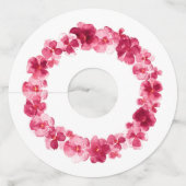 Étiquette Pour Verre De Vin Fleur mariage rose rose rouge (Dos)