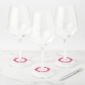 Étiquette Pour Verre De Vin Fleur mariage rose rose rouge (Lot)