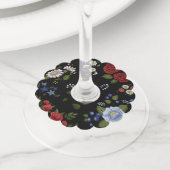 Étiquette Pour Verre De Vin Fleurs (De près)