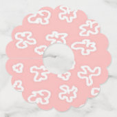 Étiquette Pour Verre De Vin Fleurs blanches sur la Saint-Jacques rose (Devant)