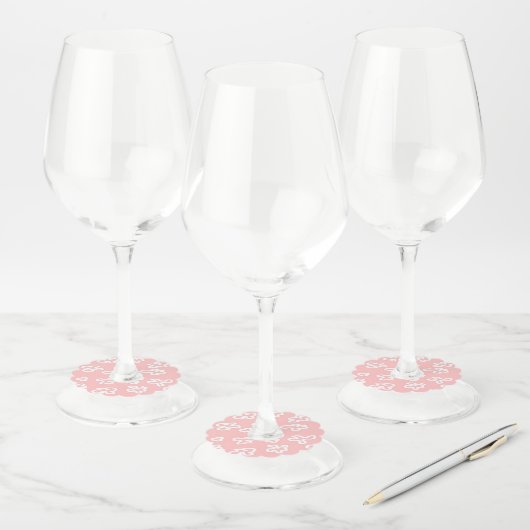 Étiquette Pour Verre De Vin Fleurs blanches sur la Saint-Jacques rose (Lot)