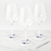 Étiquette Pour Verre De Vin Fleurs bleues (Lot)