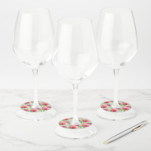 Étiquette Pour Verre De Vin Fleurs Dahlia Roses