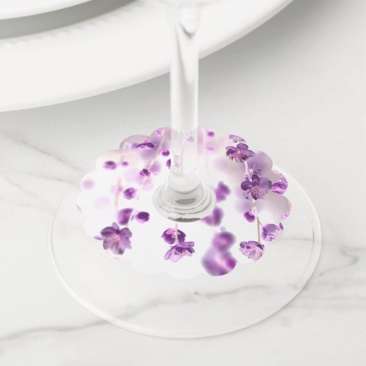 Étiquette Pour Verre De Vin Fleurs de cerisiers (De près)