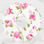 Étiquette Pour Verre De Vin Fleurs Motif 19 (Devant)