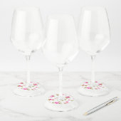 Étiquette Pour Verre De Vin Fleurs Motif 19 (Lot)