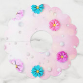 Étiquette Pour Verre De Vin Fleurs Motif 7 (Dos)