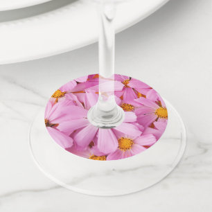 Étiquette Pour Verre De Vin Fleurs roses