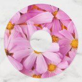 Étiquette Pour Verre De Vin Fleurs roses (Dos)