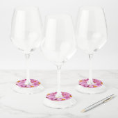 Étiquette Pour Verre De Vin Fleurs roses (Lot)
