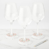 Étiquette Pour Verre De Vin Fleurs roses (Lot)