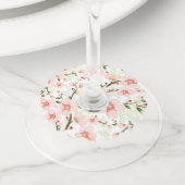 Étiquette Pour Verre De Vin Fleurs roses (De près)