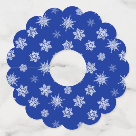 Étiquette Pour Verre De Vin Flocon de neige (Devant)