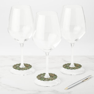 Étiquette Pour Verre De Vin Floraison celtique